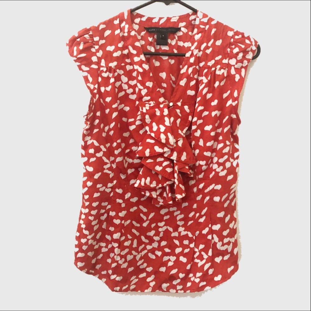 ASO Blair Waldorf Gossip Girl iconic MBMJ Heart print silk blouse